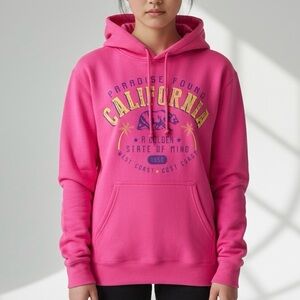 NWT Gildan Pink California Paradise Found Hoodie - Small